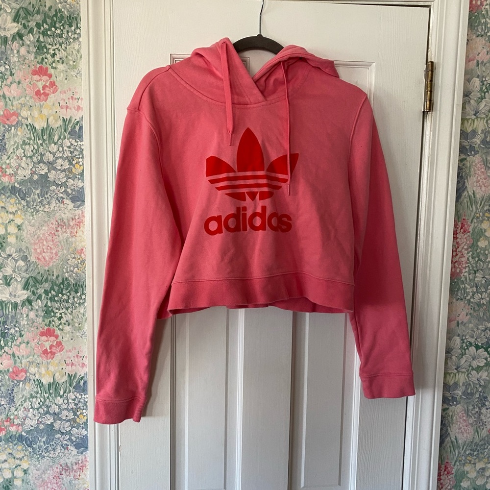 Pink adidas cropped sweater